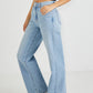 Women Denim Wide Leg Jeans Light Blue Color
