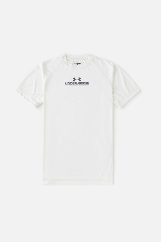White Under Armour Front Logo Dri-FIT T-Shirt