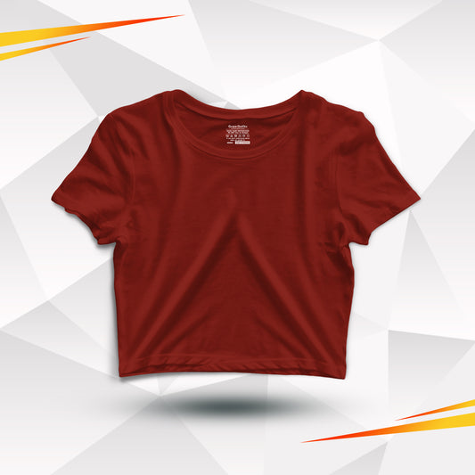 Maroon Basic Cotton Crop Top
