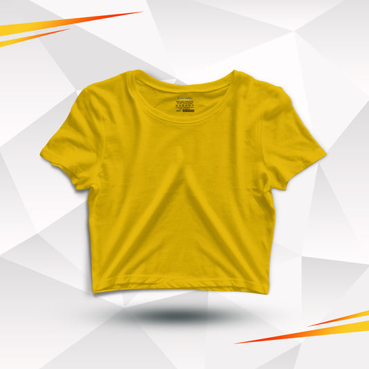 Mustard Basic Cotton Crop Top