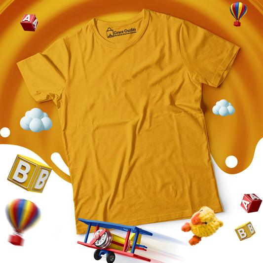 Mustard Kids Half Sleeves Basic T Shirt
