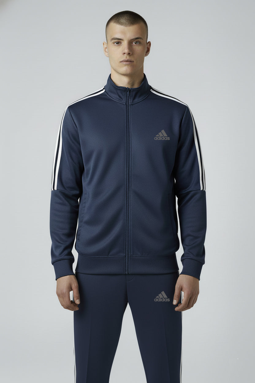 Adidas 3-Stripe Tracksuit – Navy Blue – Micro Stretch DRI-FIT Fabric