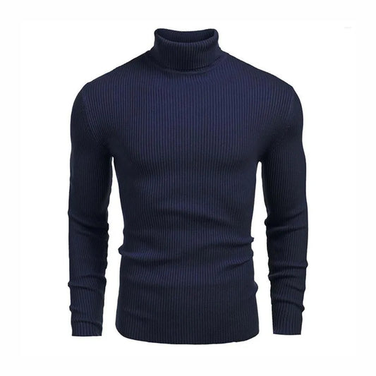 Basic Navy Blue High Neck
