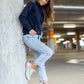 Basic Women's Navy Blue Hoodie