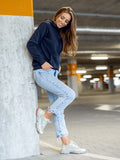 Basic Women's Navy Blue Hoodie