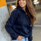 Basic Women's Navy Blue Hoodie