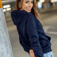 Basic Women's Navy Blue Hoodie