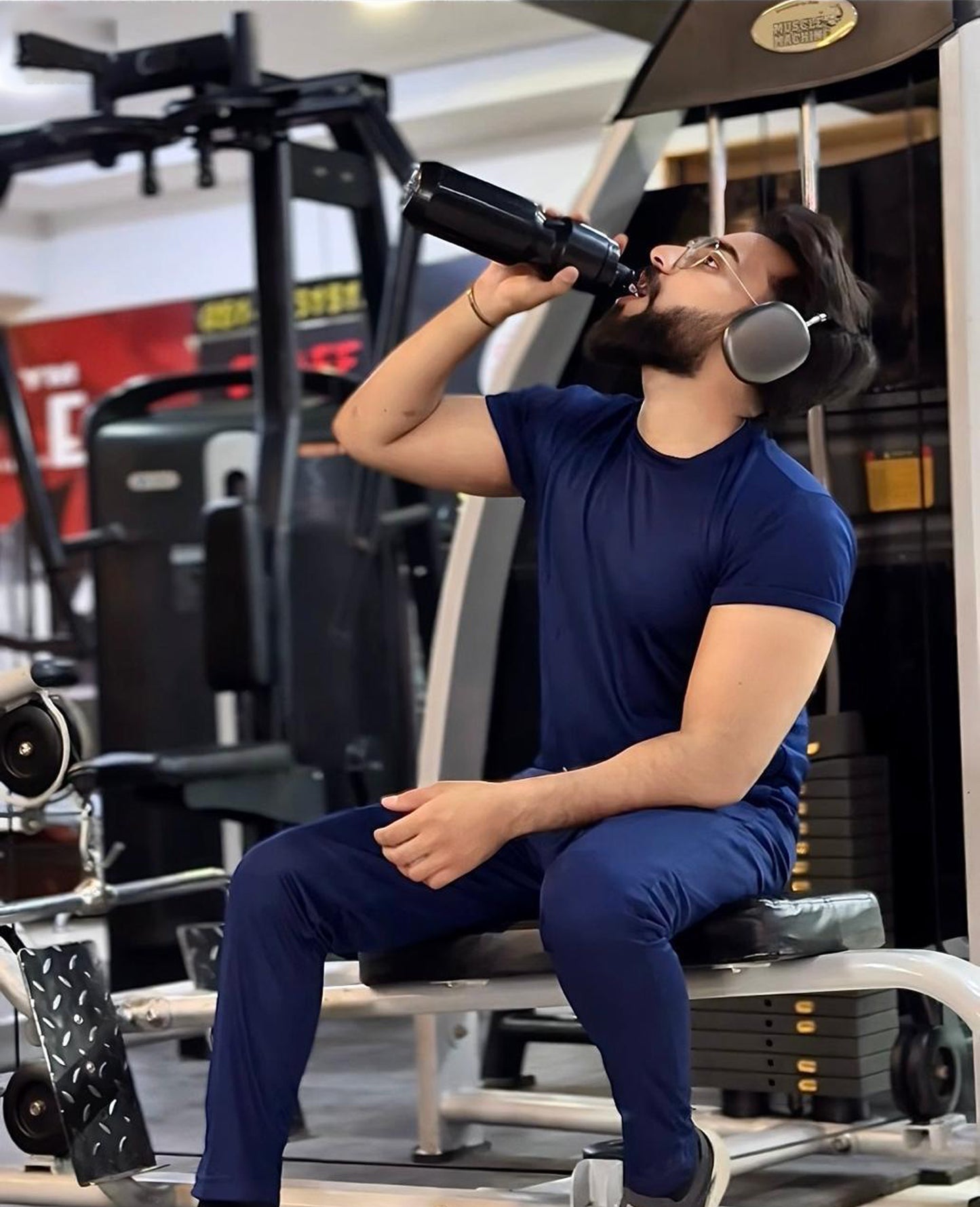 DRI-FIT Basic Plain Tracksuit Navy Blue Color