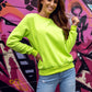 Basic Neon Green Color Sweatshirt
