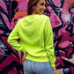 Basic Neon Green Color Sweatshirt