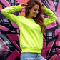 Basic Neon Green Color Sweatshirt