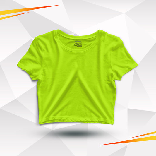 Neon Green Basic Cotton Crop Top