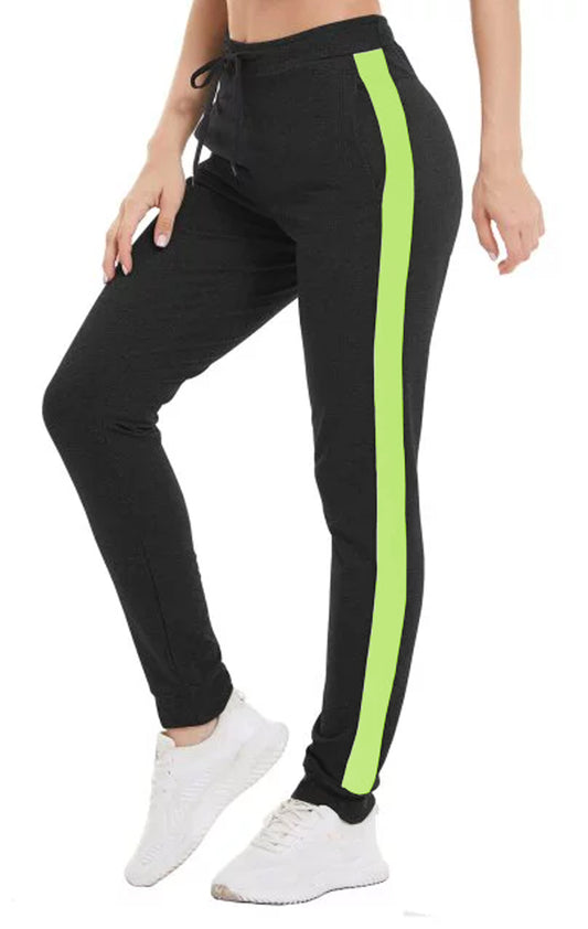 Women's Black & Neon Panel Jogger Pant