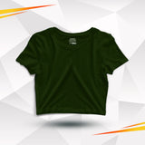 Olive Green Basic Cotton Crop Top
