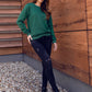 Women's Basic Olive Green Sweatshirt
