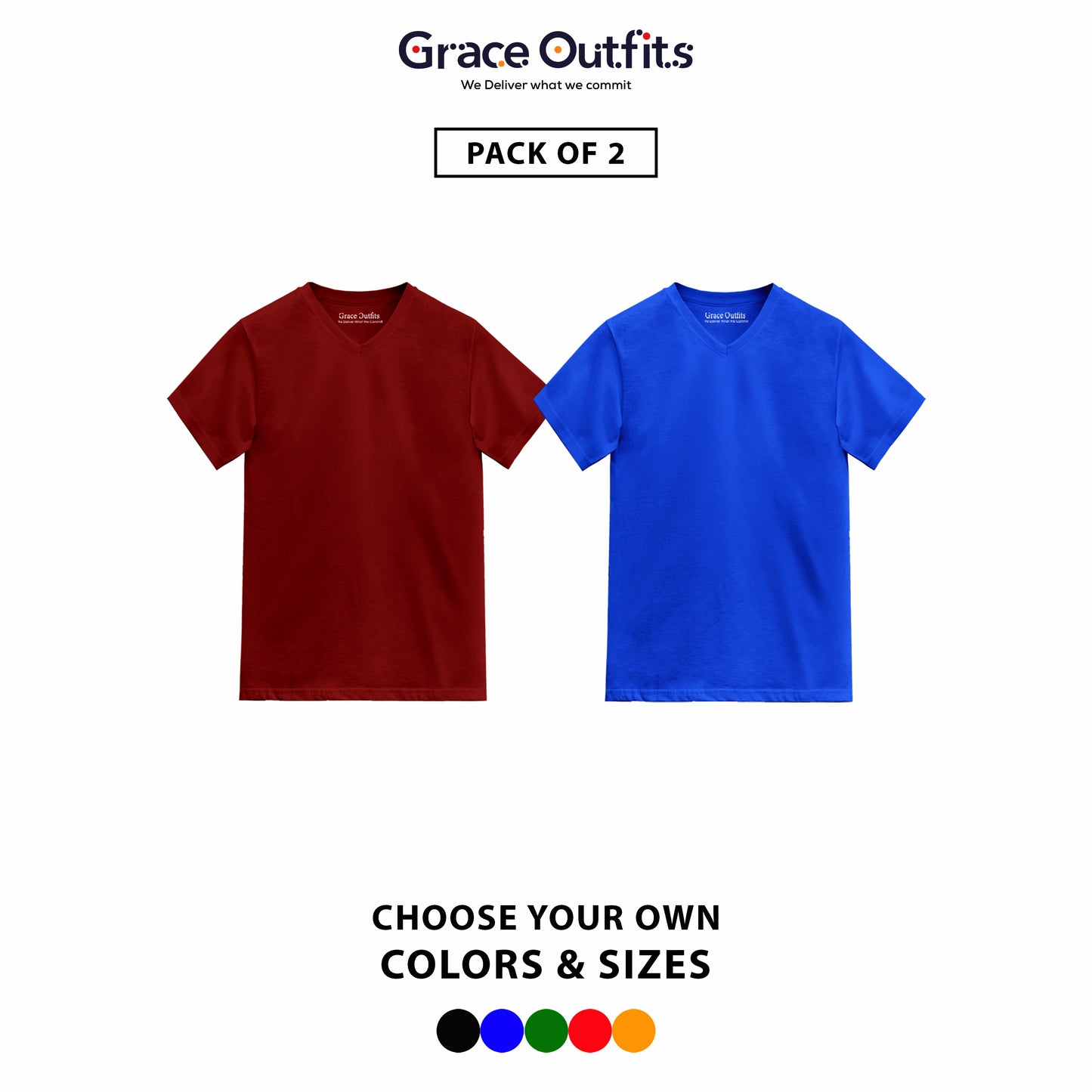 Pack of 2 V-Neck T-shirts