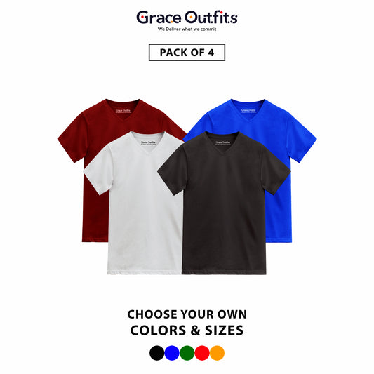 Pack of 4 V-Neck T-shirts