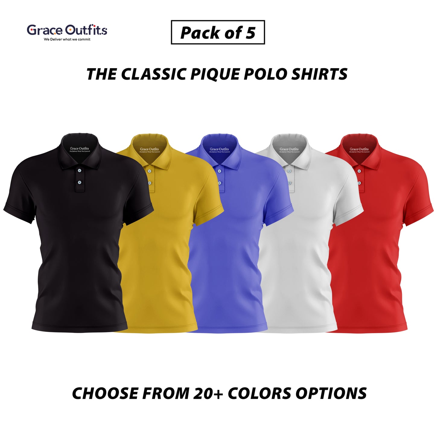 Pack of 5 Polo T-Shirts