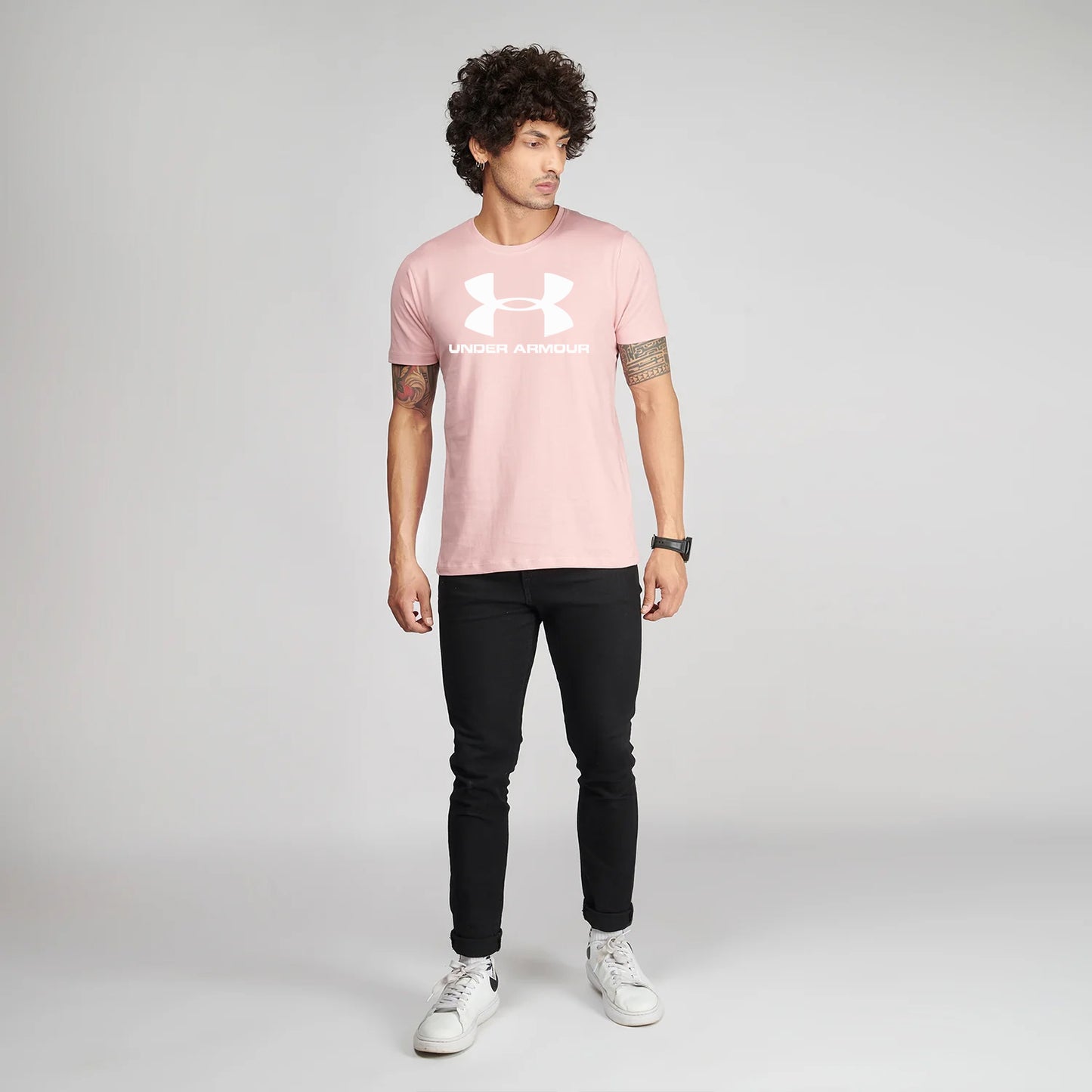 Pink Half Sleeves Under Armour T-Shirt