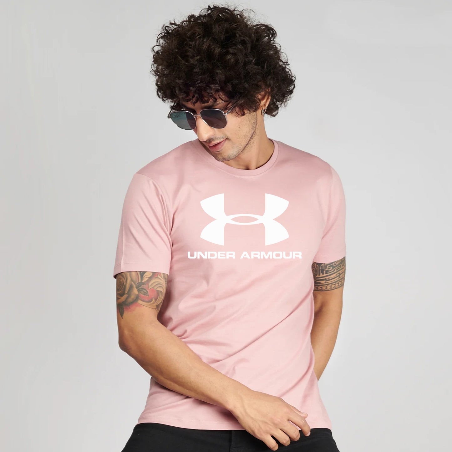 Pink Half Sleeves Under Armour T-Shirt