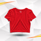 Red Basic Cotton Crop Top
