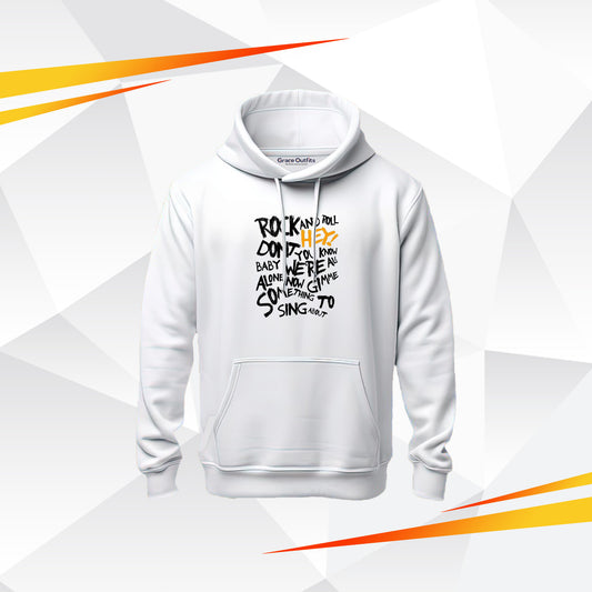 Rock & Roll Hey Hoodie – Typography Graphic Hoodie