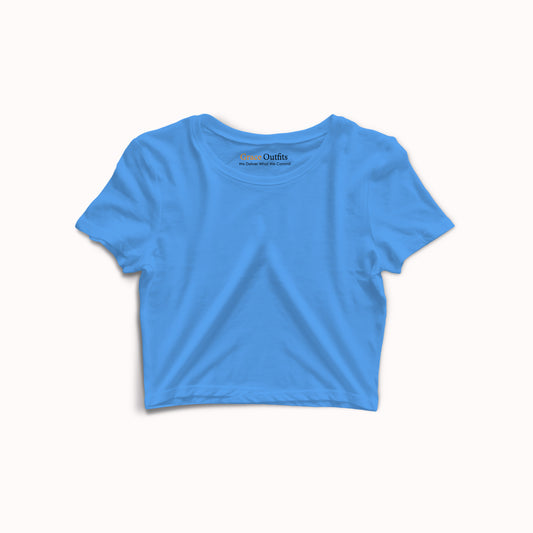 Basic Sky Blue Crop Top