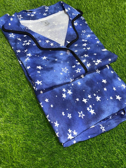 Women's Cotton Night Suit – Star & Moon Design