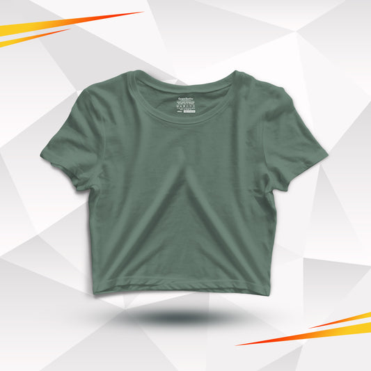 Steel Gray Basic Cotton Crop Top