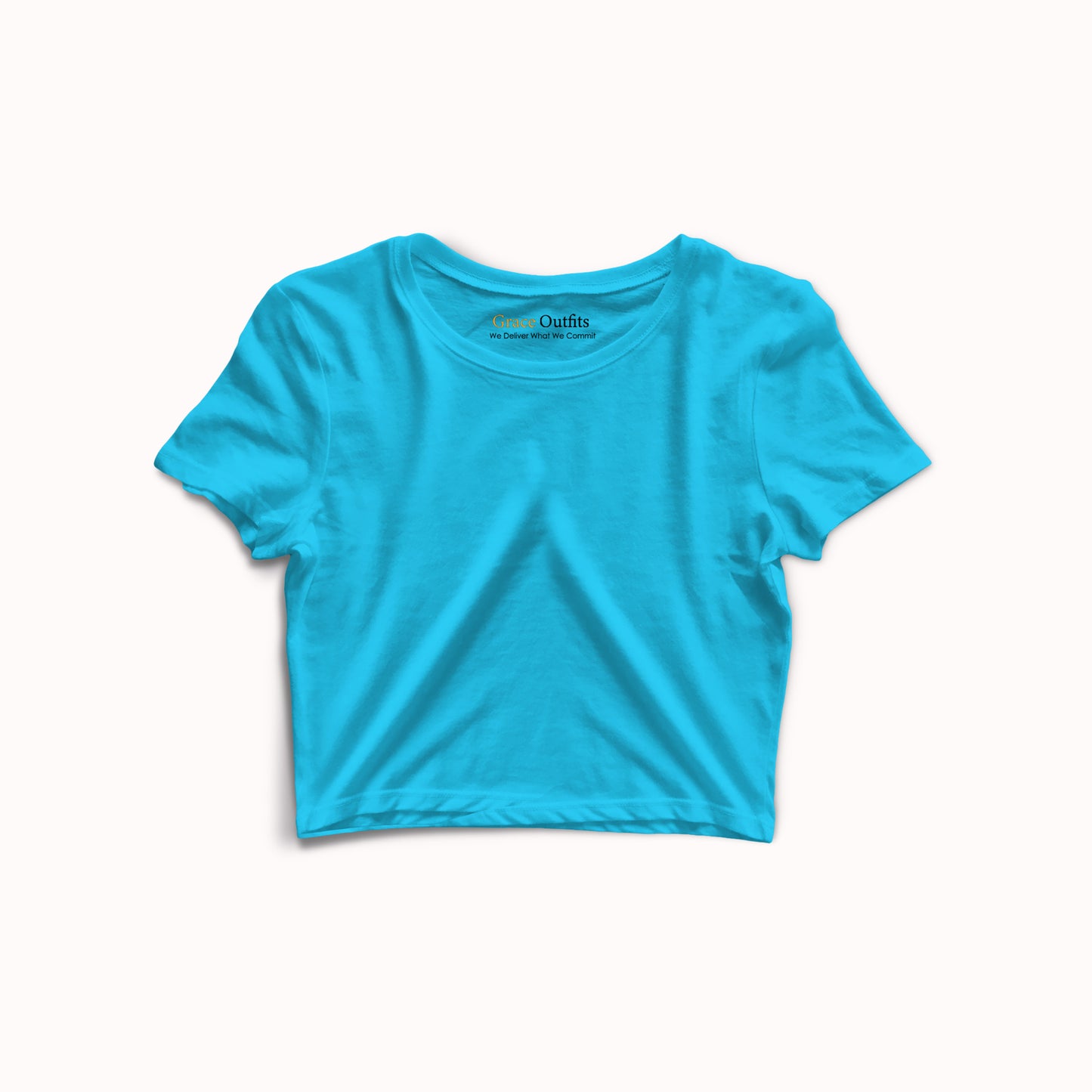 Basic Turkish Blue Crop Top