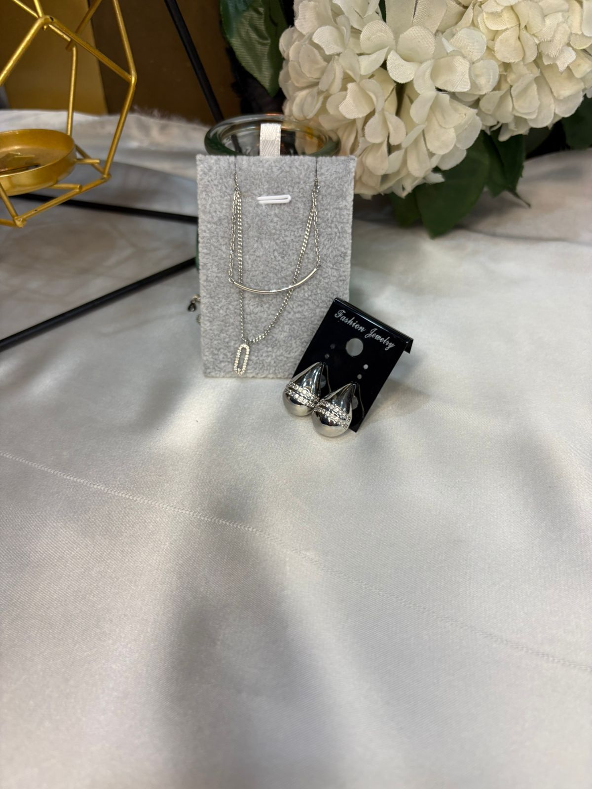 Bundle 11 – Drop Earrings & Fancy Double Layered Necklace