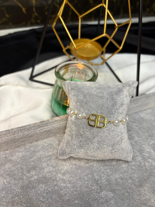 Bundle 14 – Balmain Hoops & Pearl Bracelet Set – Luxury in Every Detail