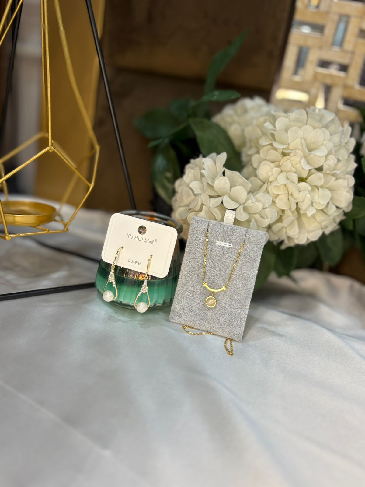 Bundle 20 – Fancy Pearl Earrings & Minimal Necklace