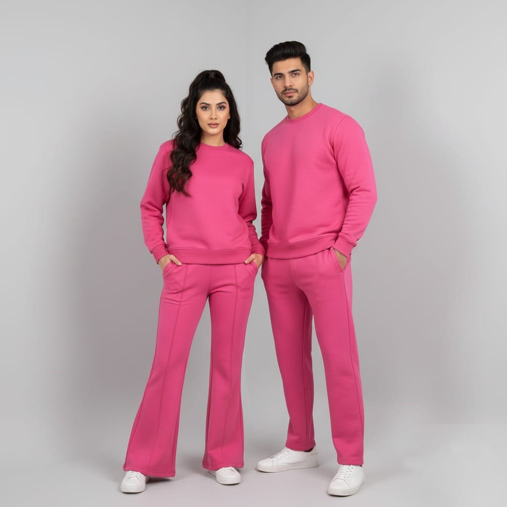 Winter Fleece Couple's Co-Ord Set – Shocking Pink