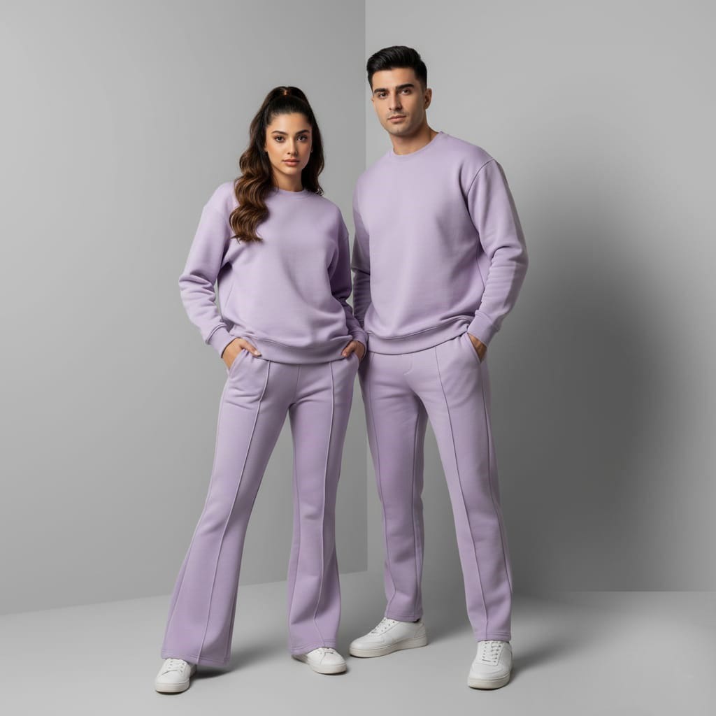 Winter Fleece Couple's Co-Ord Set – Lilac