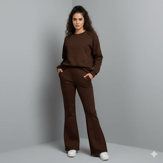 Winter Fleece Women's Co-Ord Set – Brown