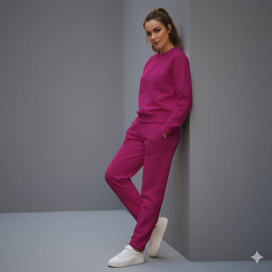Winter Fleece Women's Co-Ord Set – Shocking Pink