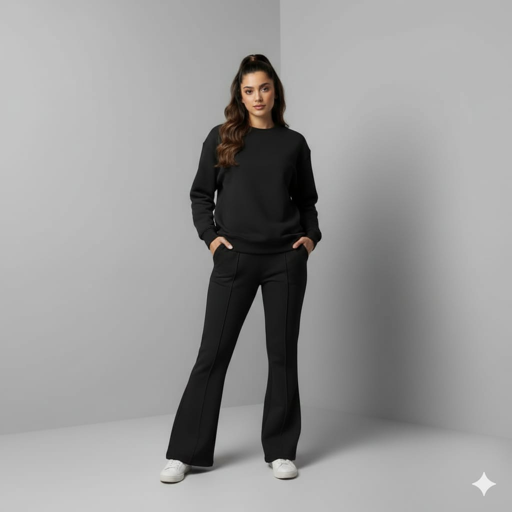 Winter Fleece Couple's Co-Ord Set – Black