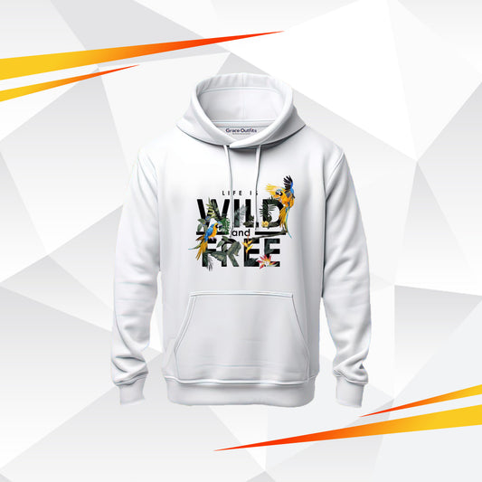 Wild & Free Hoodie – Tropical Parrot Graphic Hoodie
