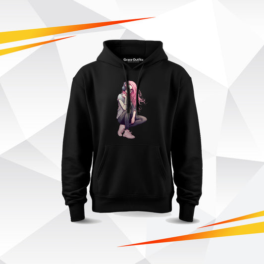 Music Girl Hoodie – Anime Graphic Hoodie