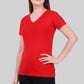 Basic Red V-Neck T-Shirt