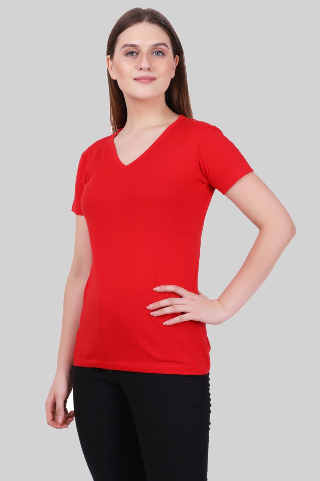 Basic Red V-Neck T-Shirt