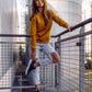 Women's Basic Mustard Sweatshirt
