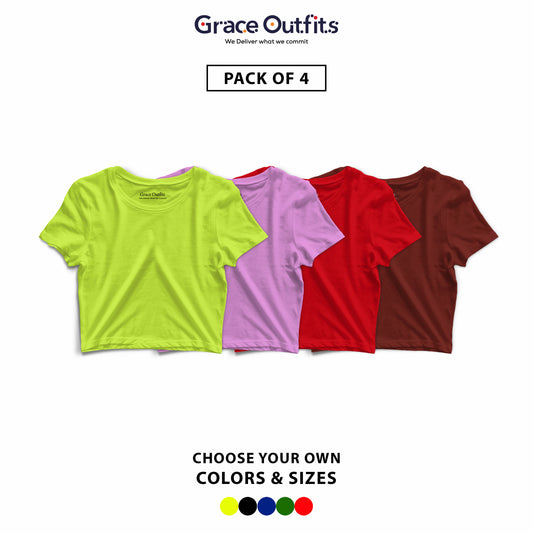 Pack of 4 Crop Top