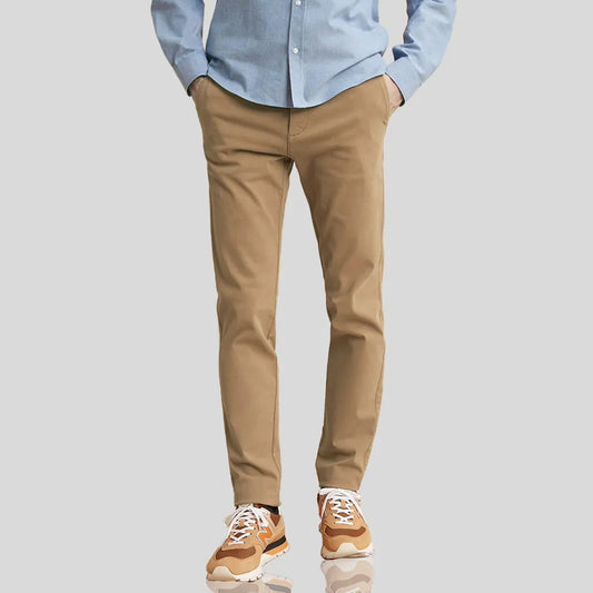 Slim Fit Camel Cotton Chino Pants