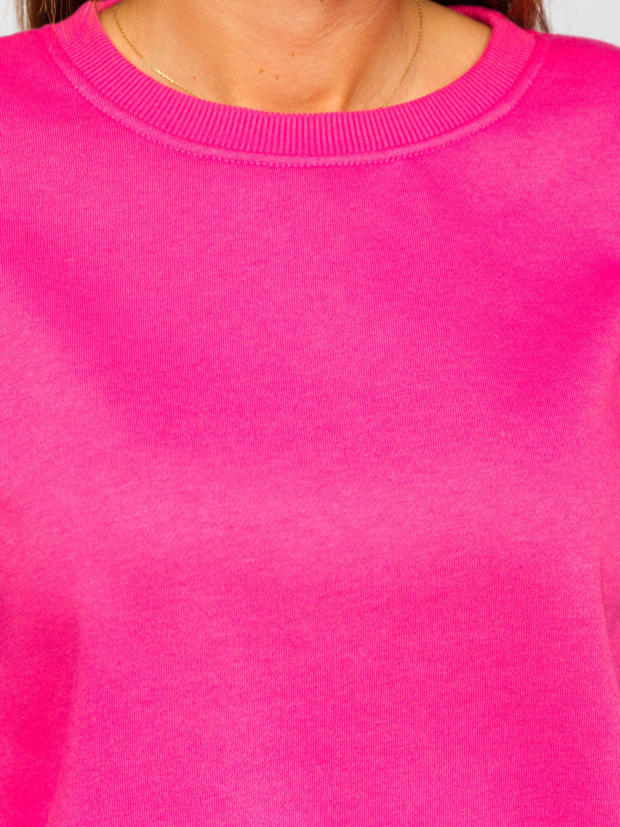 Women's Basic Hot Pink Sweatshirt