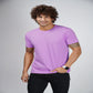 Basic Light Purple Half Sleeves T-Shirt