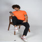 Basic Orange Half Sleeves Crew T-Shirt