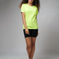 Women's Basic Neon Green Half Sleeves T-Shirt