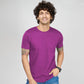 Basic Dark Purple Half Sleeves Crew T-Shirt